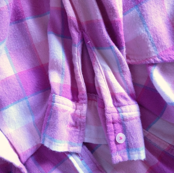Size 15/16 Girls' Abercrombie Kids Pink Soft Flannel Plaid Button-Up Shi… - Picture 4 of 9